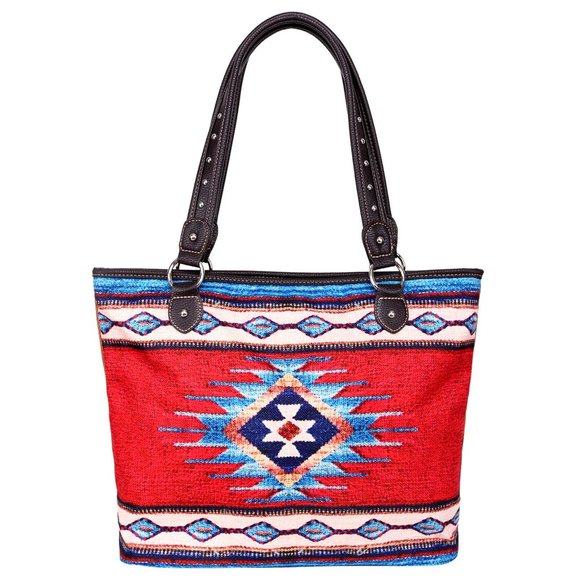 MONTANA WEST Aztec Print Western Tote Bag Purse - Picture 3 of 6